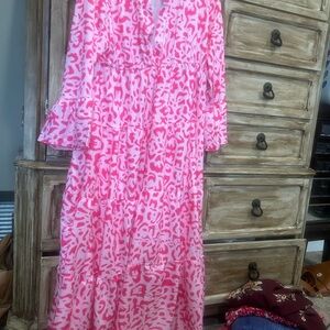 Pink Patterned Women's Dress